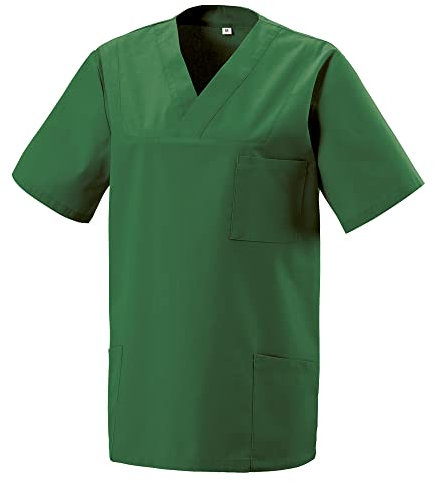 EXNER Medizinischer Schlupf-Kasack, OP-Kasack, Unisex, für Krankenpflege, Altenpflege, Farbe flaschengrün, Größe 6XL