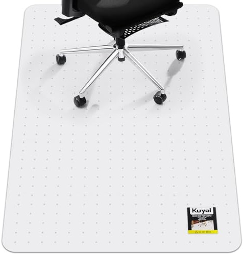 Kuyal Office Chair Mat for Carpet, 81 x 121cm (32 x 48) Clear Heavy Duty Computer Chair Mat, Under Desk Protector Carpeted Floors Mat, Easy Chair Movement,Ship Flat