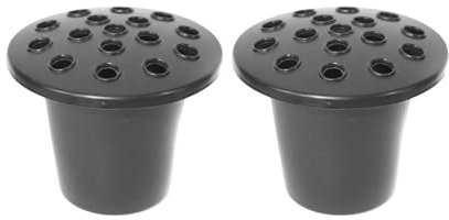 Lot de 2 vases funéraires avec couvercles pour tombe - Pots de fleurs ronds pour décoration de tombe - Couleur : noir