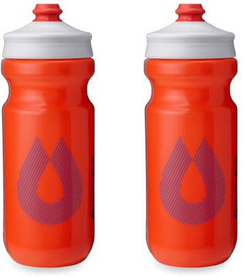 HydraPak Breakaway Surge Lightweight Bike Water Bottle 2-Pack - High Flow, Cycling & Sports Squeeze Bottle (Orange, 600ml / 20oz)