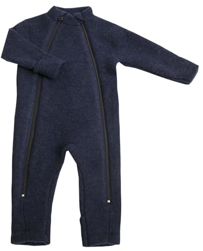 Joha Baby Mädchen Jungen Wagenanzug Wollfleece Merino-Wolle, Größe:86/92, Farbe:Dark Blue Melange