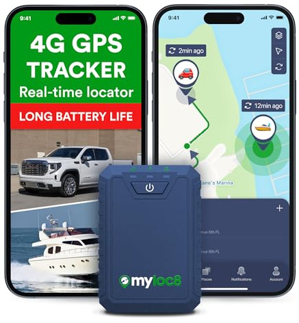 Myloc8 Ultra GPS Tracker – Localisateur GPS robuste pour voitures, camions, actifs et bateaux, dispositif de suivi GPS de véhicule, 4G LTE, aimant puissant et mises à jour en temps réel, longue durée
