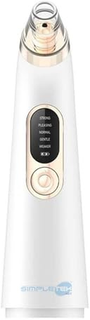 SIMPLETEK - Rimuovi Punti Neri Bianco Elettrico Ricaricabile Testina Rimovibile Leva Comedoni