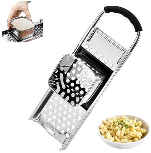 32.5 x 11cm Grattugia per Spätzle Acciaio Inox, Macchina Pasta Manuale, Attrezzo Cucina con Manico Gomma, Utensile Spätzle Professionale, Maker Spaetzle Fatti in Casa per Gnocchi Tedeschi, Noodles