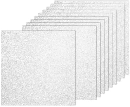PATIKIL 10 Feuilles de Papier Cartonné Coloré, 30.5 * 30.5cm 250g Feuilles Brillants Épais pour Artisanat, Loisirs Créatifs, la Fabrication, Arts, Travaux Manuels, Pailleté Argent