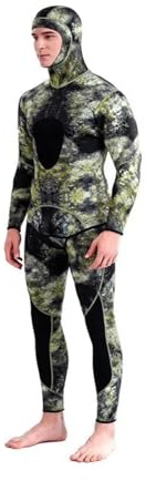 Neopreno Hombre Traje de Neopreno cálido con Capucha de 1,5/3 mm for Hombre, Ideal for Caza, Pesca y Surf.(Orange,XXXL)