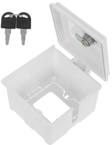 HONMEET Protection prise exterieur etanche avec serrure et clé, cache prise en PVC blanc pour socket, jardin et zones commerciales