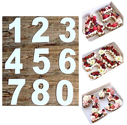 0-9 Numeral Cake Stencils Molds Arabic Number Cutting Template Decorative Fillings Layered Cakes Baking Tools for DIY Anniversary Birthday Wedding