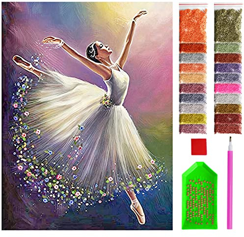 ARTULIO Diamond Painting Kit Completo - Ballando la ballerina in una splendida posa - 30x40cm - Pittura Diamante Fai da Te, Diamond Painting Kit 5D DIY