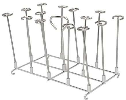 Qcwwy Soporte para Pinchos de Freidora, Pinchos Verticales de Acero Inoxidable para Barbacoa, Soporte para Pinchos de Resistencia Al óxido de Cocción Uniforme, Soporte Vertical para