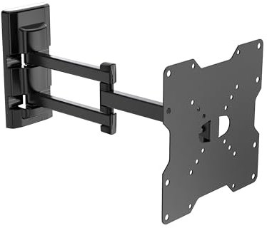 Meliconi FLATSTYLE FDR200, Supporto TV Parete a Doppia Rotazione, Staffa per TV a Schermo Piatto da 26 a 45, Attacco VESA 50-75-100-200, Portata 25 Kg, Made in Italy, Nero