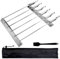 KEYIDO Premium BBQ Skewer & Rack Set, 16 Stainless Steel Kebab Skewers, Rack, Silicone Oil Brush, Storage Bag - Reusable Barbecue Accessories