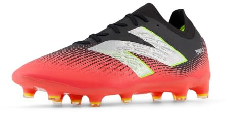 New Balance Unisex-Adult Tekela Magia Low Laced FG V4+ Soccer Shoe, Black/Energy Red/Hi-Lite, Men 10.5 M/Women 12 W