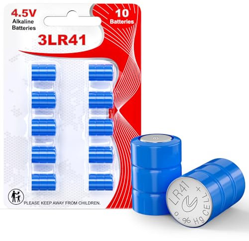Feyxsas 3LR41 Button Batteries, 4.5V Replacement Batteries for Bore Sight, Toys, Digital Camera and Keychain LED Flashlight, Replacement for 3xAG3, 3x392, 3xL736, 3x384, L736F Batteries, 10 Pack