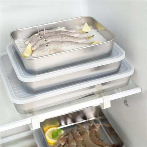 Teglia da forno, in acciaio , con griglia di raffreddamento, per forno e frigorifero (26 x 20 x 5 cm)