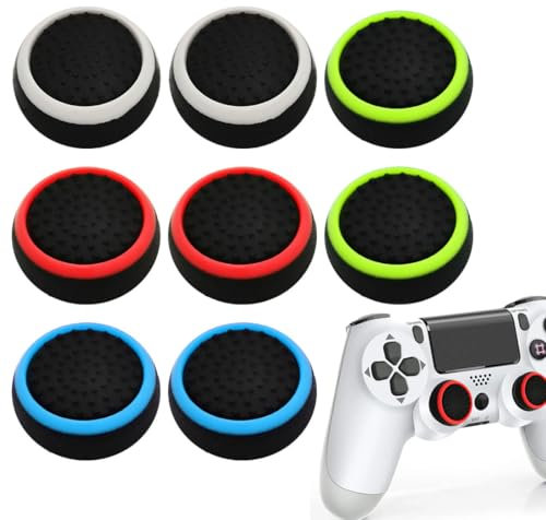 OIGWBPH 8 Paires de Capuchon de Joystick - Précision Améliorée, Longue Durée de Vie - Pour Manette, Poignées en Silicone, Protection