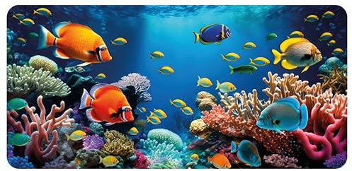 Lineo® Schreibtischunterlage für Kinder; Aquarium Kinderschreibtisch-Unterlage wasserfeste Tischunterlage Tischmatte Deskpad (70x40 cm)