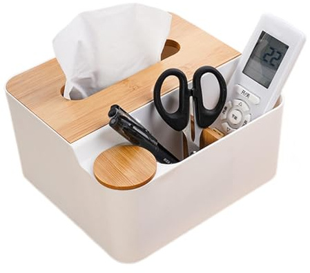 Scatola dispenser per tovaglioli – Scatola porta fazzoletti impermeabile con contenitore per cotton fioc | Porta carta velina multifunzione, custodia per fazzoletti facciali per bagno, cucina e camera