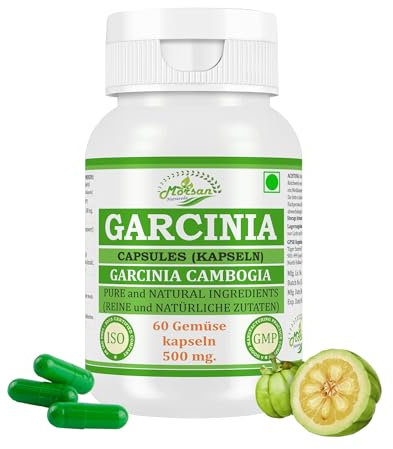 Garcinia (Garcinia Cambogia) Capsules | 500 mg. - 10:1 Potent Extract | Ayurvedic Herbal Supplement | 60 Vegan Capsules for Men & Women (Pack of 1 Bottle)