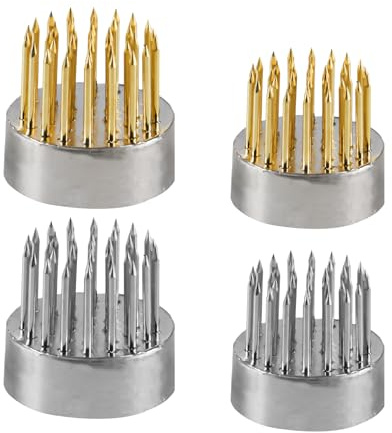 XhjzgcTech 4 Pcs Round Kenzan Flower Frog - Brass Needle Flower Holder for Vase Arrangements (2.2cm/3.4cm) | DIY Floral Fixing Tool for Home & Craft