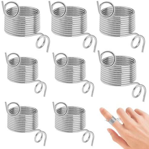 8 Stück Strickring,Strickzubehör Utensilien Knitting,Häkelring Ring Tool für Turner,Häkelzubehör Fingerschutz,Knitpro Häkelringe Finger,Strickring Finger 2 Fäden,Strickfingerhut Fadenring Stricken
