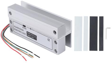 Generic Blocco Bullone Goccia Elettrica, Serratura a Bullone Elettrico Porta Vetro 12V DC con Segnale Feedback, Controllo Dell'accesso, per Porta Vetro Senza Cornice Laterale