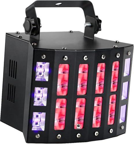 N-Gear DB42 Party Light Luz de Fiesta LED Efecto Derby RGB con Luz UV Negra Estroboscopio y Control DMX de 7 Canales Modos Automaticos y Activacion por Sonido para Discotecas Eventos e Interiores