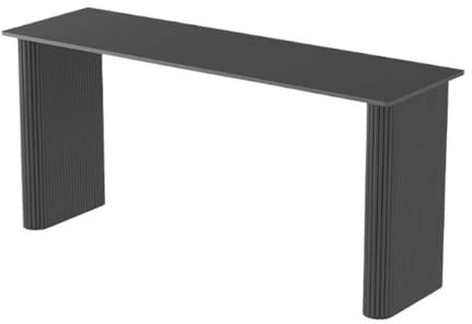 Bartabeller Home Rock Slab Barbord med metallben Kommersiella balkonger Rektangulära höga köks- och matbord Bar Bordets Högbord(Svart)