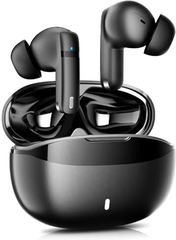 ATHONGL Wireless Earbuds, 100H Bluetooth 5.4 Headphones, ENC+ ANC Noise Cancelling Touch Control True Wireless Bluetooth Ear Buds,Stereo Deep Bass Bluetooth Headset for Sports/Workout/Gym (Black)