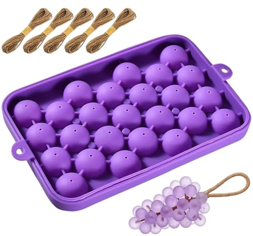 Moldes de jabón de silicona, moldes de jabón, exquisito kit para hacer uvas con cuerda de yute para hacer jabones que son piezas decorativas y artículos de baño funcionales