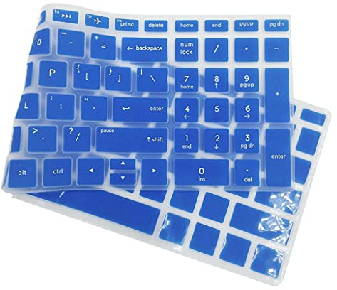 Cubierta de Teclado Portátil Impermeable Compatible con HP 15.6 Pulgadas BF Extra Delgada Protección contra Derrames y Polvo - Azul