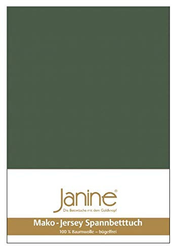 Janine Spannbetttuch 5007 Mako Jersey 140/200 bis 160/200 cm olivgrün Fb. 76