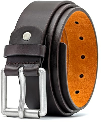 Ossi Herren 38mm Schlau Lässig Jeans Brauner Gürtel - 4XL