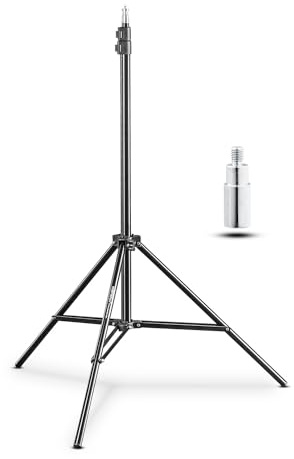 Walimex Pro WT-803 Lot de 3 trépieds de Lampe 208 cm – Trépied léger en Aluminium, Hauteur Max. 208 cm, Charge maximale 3,5 kg, pour Studio Photo, Flash, vidéo, boîte à lumière, Anneau Lumineux, avec
