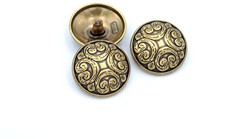 5 st metallknappar blazerjackor 4 hål brons premium stickning sömnad gör-det-själv-tillbehör (mässing, 25 mm)
