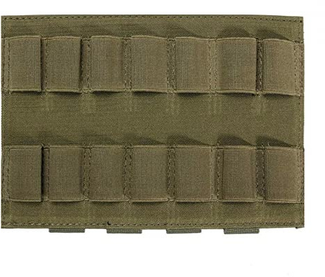 Panel de Cartuchos de Escopeta DONGKER, Bolsa para 14 Cartuchos, Soporte táctico Molle para Cartuchos de Escopeta, Ideal para Actividades al Aire Libre, Caza y Entrenamiento de Tiro.