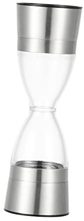 YARNOW Pfeffermühle Manuell Salz Pfeffer Schleifer Meersalzstreuer Aus Glas Nachfüllbarer Pfefferstreuer Pfefferspender Küchenmühle Nachfüllbare Mühle Nussmühle Doppelkopf Sesam Plastik