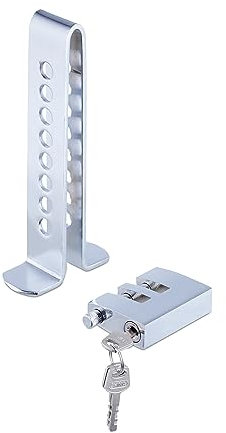 Relaxdays Antifurto Blocca Pedali Auto, Dispositivo di Protezione, 8 Fori, Blocco per Frizione, Gas e Freno, Argento