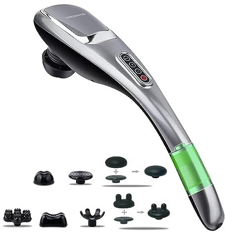 MEGAWISE Cordless Back Massager, 5 Speed Handheld Massager for Body