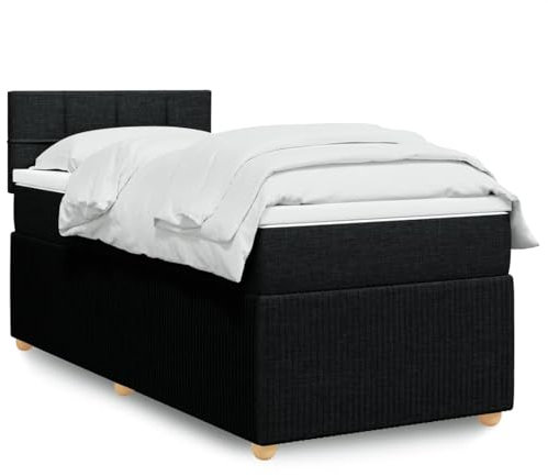 qohoio Boxspringbett mit Matratze Schwarz 90x190 cm Betten Bett Mit Matratze Bett Boxspringbett Schlafzimmer MöBel Stoff - 3287313
