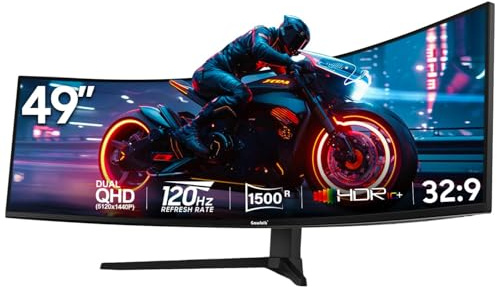 Gawfolk 32 Zoll Monitor 4K (3840 * 2160) UHD PC Gaming Monitor, VA Panel, HDR, HDMI/DP, 60Hz, schmaler Rand, 100x100mm VESA, 16:9, Black (49 Zoll)