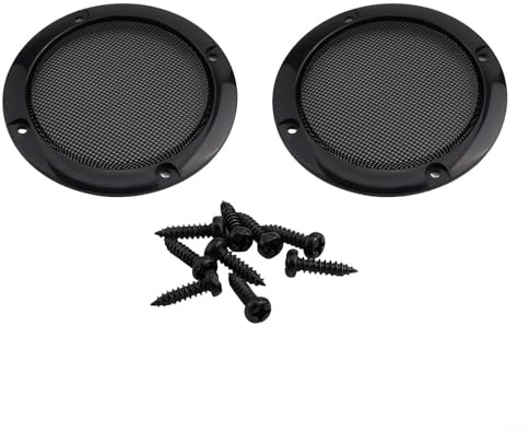 2 coperture per griglia degli altoparlanti con viti, ideali per applicazioni audio auto (7,6 cm)