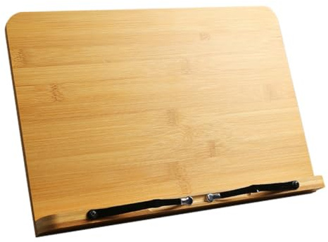 STAHAD Leggio da Tavolo in Legno Massello Regolabile per Libri Spartiti e Tablet Supporto Multifunzionale per Scrivania Angolo Inclinabile Ergonomico per Lettura Confortevole