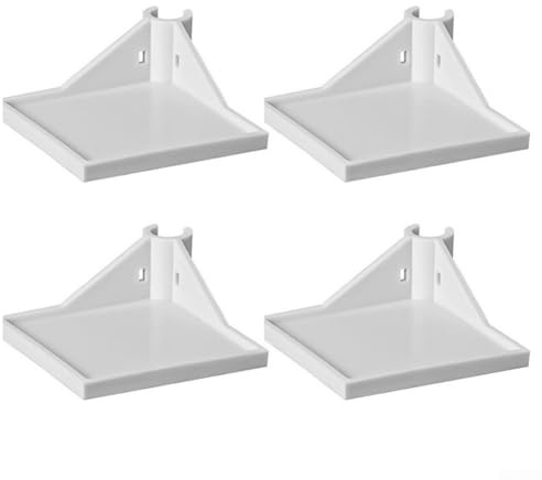 Pumixiy Estante esquinero para tienda de cultivo con soporte de postes de 16 mm, estante de plástico duradero, estante ajustable a presión para hidroponía y jardinería interior, 4 piezas (blanco)