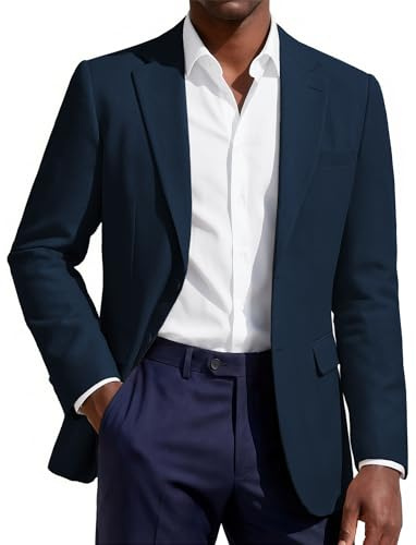 PJ PAUL JONES Mens Blazer Slim Fit Casual Sports Coats 2 Buttons | 2 Buttons, Wedding, Cooling material on the inside of the sleeves