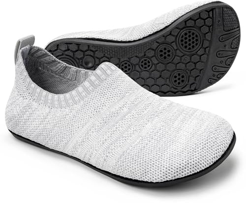 Sosenfer - Pantofole per bambini e bambine, suola antiscivolo, unisex, grigio chiaro, 33 EU