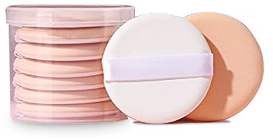 Puderquaste Runde, 7 Stück Make-up Puffs Puder Pads Luftkissen Schwamm Gründung mit Riemen, waschbare Puderquasten mit großem Gesicht für losen Puder, Kosmetik weich Sponge Powder Puffs