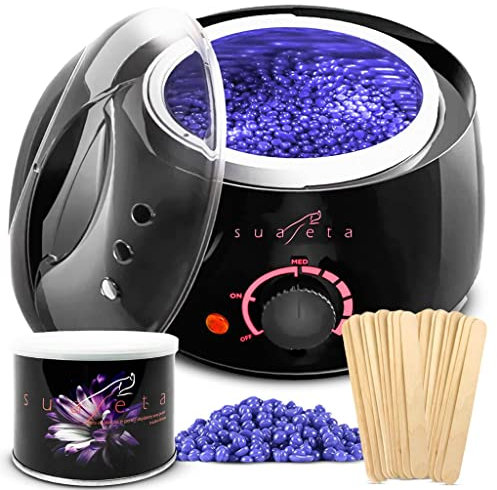 Suaseta, Kit Depilazione Cera Brasiliana, Scaldacera Professionale con Ceretta Italiana in Perle, Indolore, Kit Completo Fornello Scalda Cera Elettrico per Depilazione Uomo e Donna
