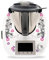 Deko Schutz Aufkleber kompatibel mit Küchenmaschine Thermomix TM5 Design Sticker Klebefolie Zubehör Küchengerät wasserfest selbstklebend RX041 (23 Hibiskus)