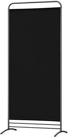 Angel Living Paravento con un pannello, arredamento elegante, separatore di ambienti pieghevole, divisorio per camere, 80 x 180 cm (Nero)